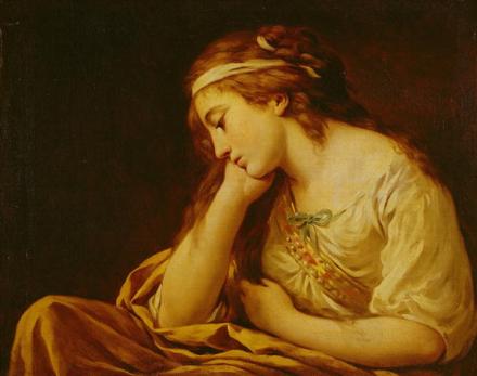 Melancholy by Louis Jean Francois I Lagrenee